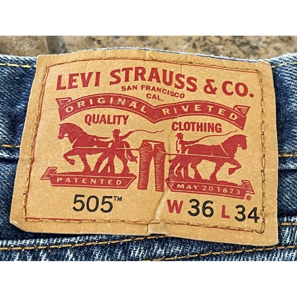 Levi's Men's 36X34 505 Straight Leg Jeans  Cotton Classic Red Tab Fit 36x33 - Picture 7 of 7